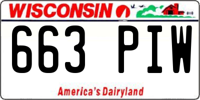 WI license plate 663PIW