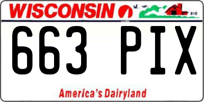 WI license plate 663PIX