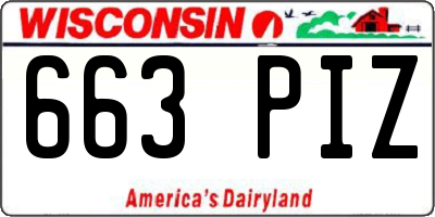 WI license plate 663PIZ