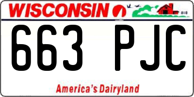 WI license plate 663PJC