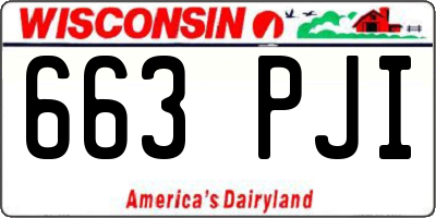 WI license plate 663PJI