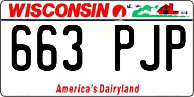 WI license plate 663PJP