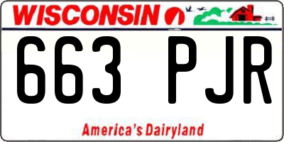 WI license plate 663PJR