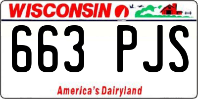 WI license plate 663PJS