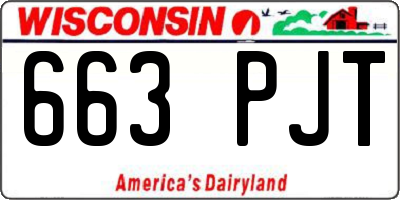 WI license plate 663PJT
