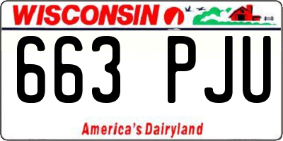 WI license plate 663PJU