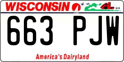WI license plate 663PJW