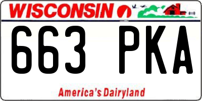 WI license plate 663PKA