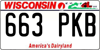 WI license plate 663PKB