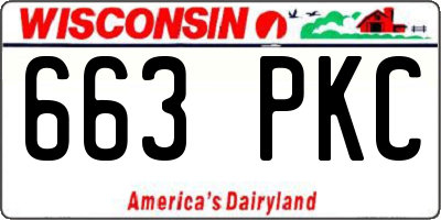 WI license plate 663PKC