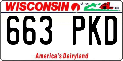 WI license plate 663PKD