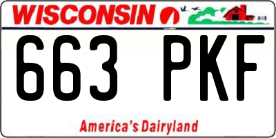 WI license plate 663PKF
