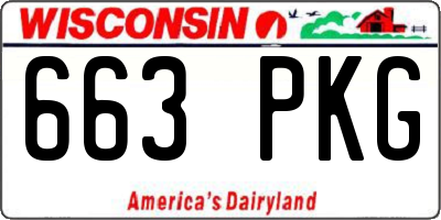 WI license plate 663PKG