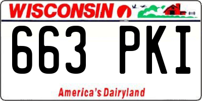 WI license plate 663PKI