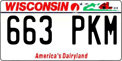 WI license plate 663PKM