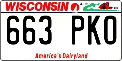 WI license plate 663PKO