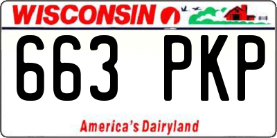 WI license plate 663PKP