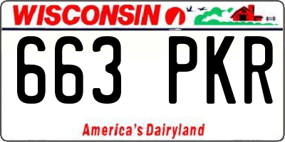 WI license plate 663PKR