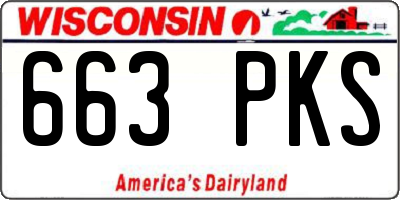 WI license plate 663PKS
