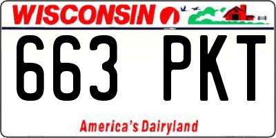 WI license plate 663PKT