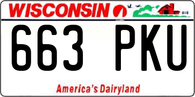 WI license plate 663PKU