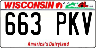 WI license plate 663PKV