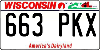 WI license plate 663PKX