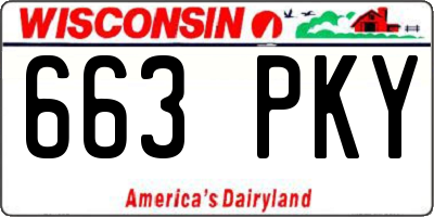 WI license plate 663PKY