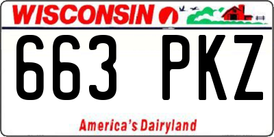 WI license plate 663PKZ