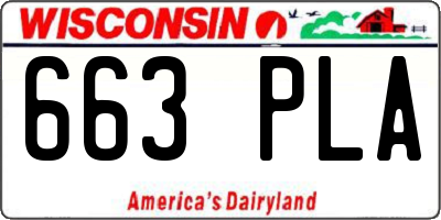 WI license plate 663PLA