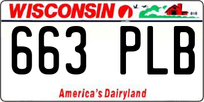 WI license plate 663PLB