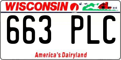 WI license plate 663PLC