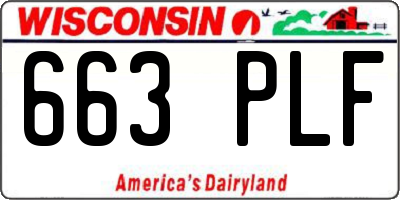 WI license plate 663PLF