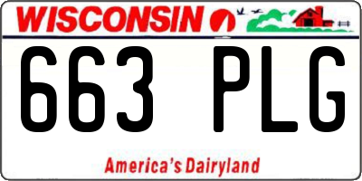 WI license plate 663PLG