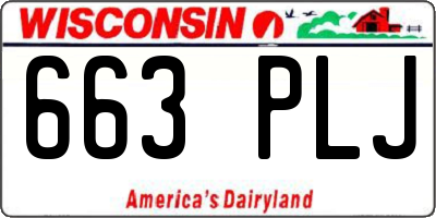 WI license plate 663PLJ