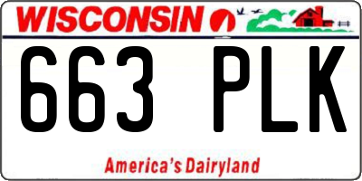 WI license plate 663PLK