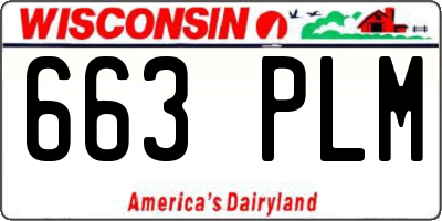 WI license plate 663PLM