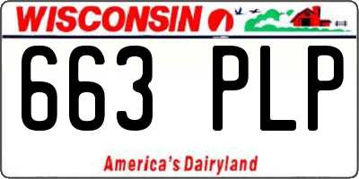 WI license plate 663PLP
