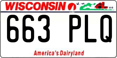 WI license plate 663PLQ