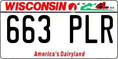 WI license plate 663PLR