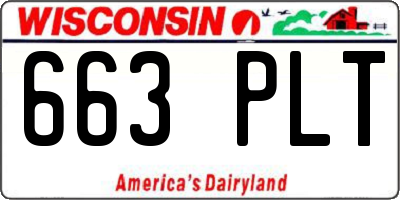 WI license plate 663PLT