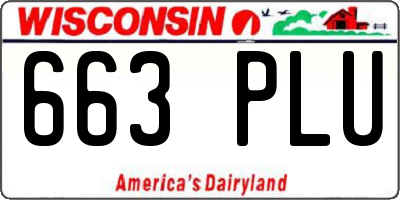 WI license plate 663PLU