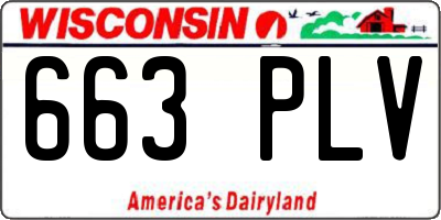 WI license plate 663PLV