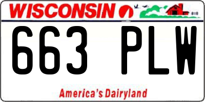 WI license plate 663PLW