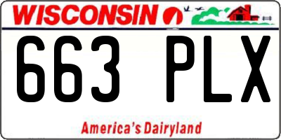 WI license plate 663PLX