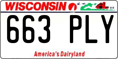 WI license plate 663PLY