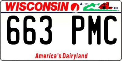 WI license plate 663PMC