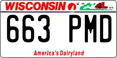 WI license plate 663PMD