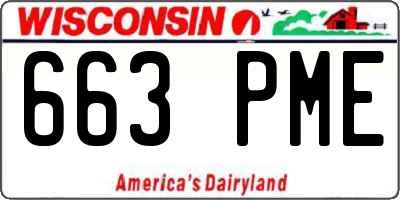 WI license plate 663PME