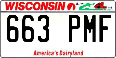 WI license plate 663PMF